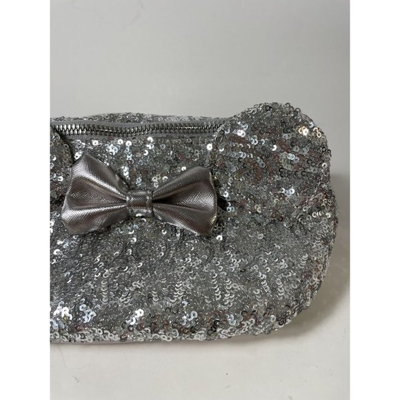 Minnie Mouse Disney Loungefly Hip Bag Fanny Pack Silver Sequin Bow HTF Rare READ - Picture 3 of 13